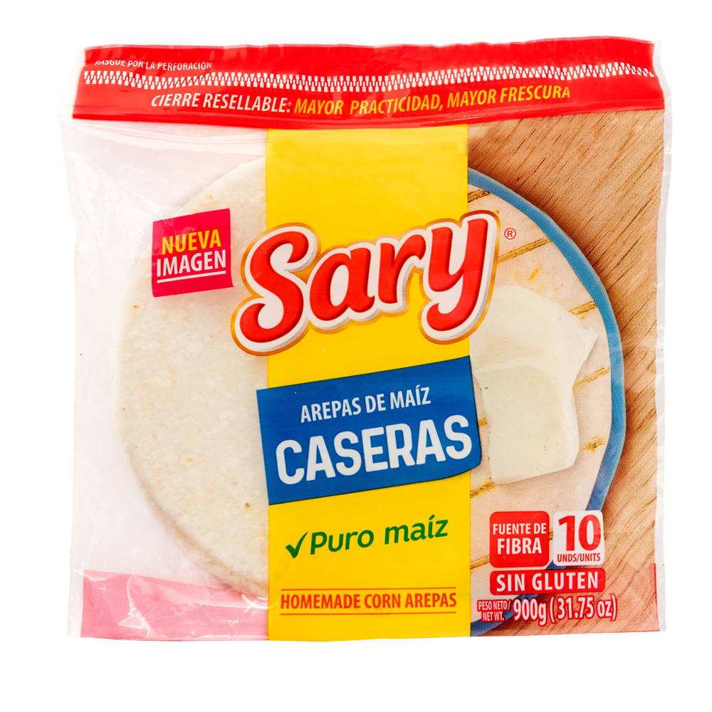 Arepas Maíz Sary Caseras 10 Unidades 900Gr