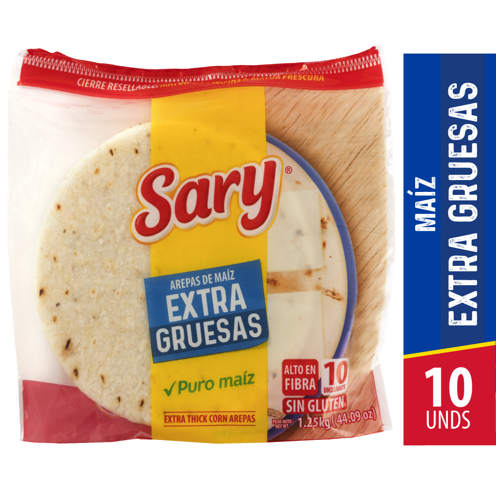 Arepas Maíz Sary Extragruesas 10 Unidades 1200Gr