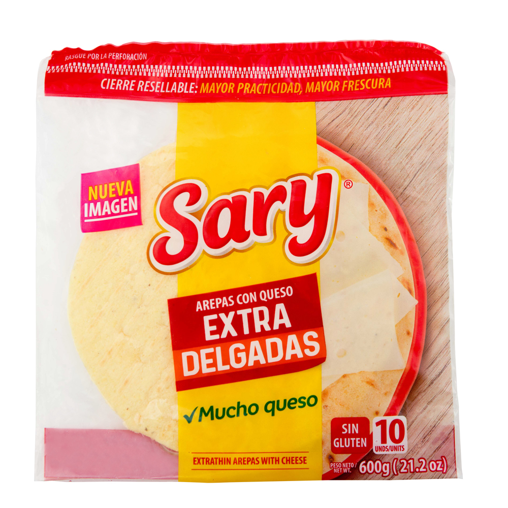 Arepas Queso Sary Extradelgadas 10 Unidades 600Gr