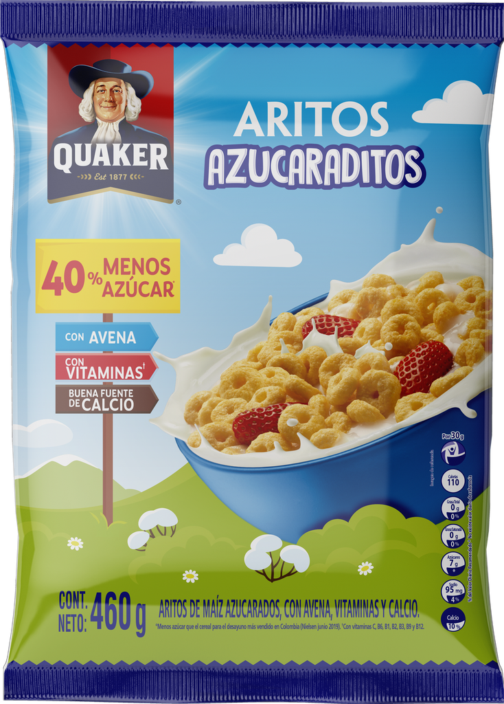 Aritos Quaker Azucaraditos Bolsa 460Gr