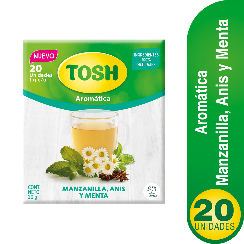 Aromática Tosh Manzanilla Anis Y Menta 20 Unidades 20Gr