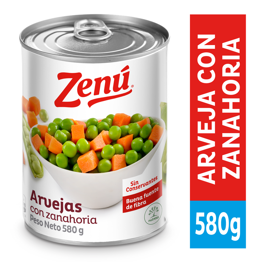 Arvejas Con Zanahoria Zenú Lata 580Gr