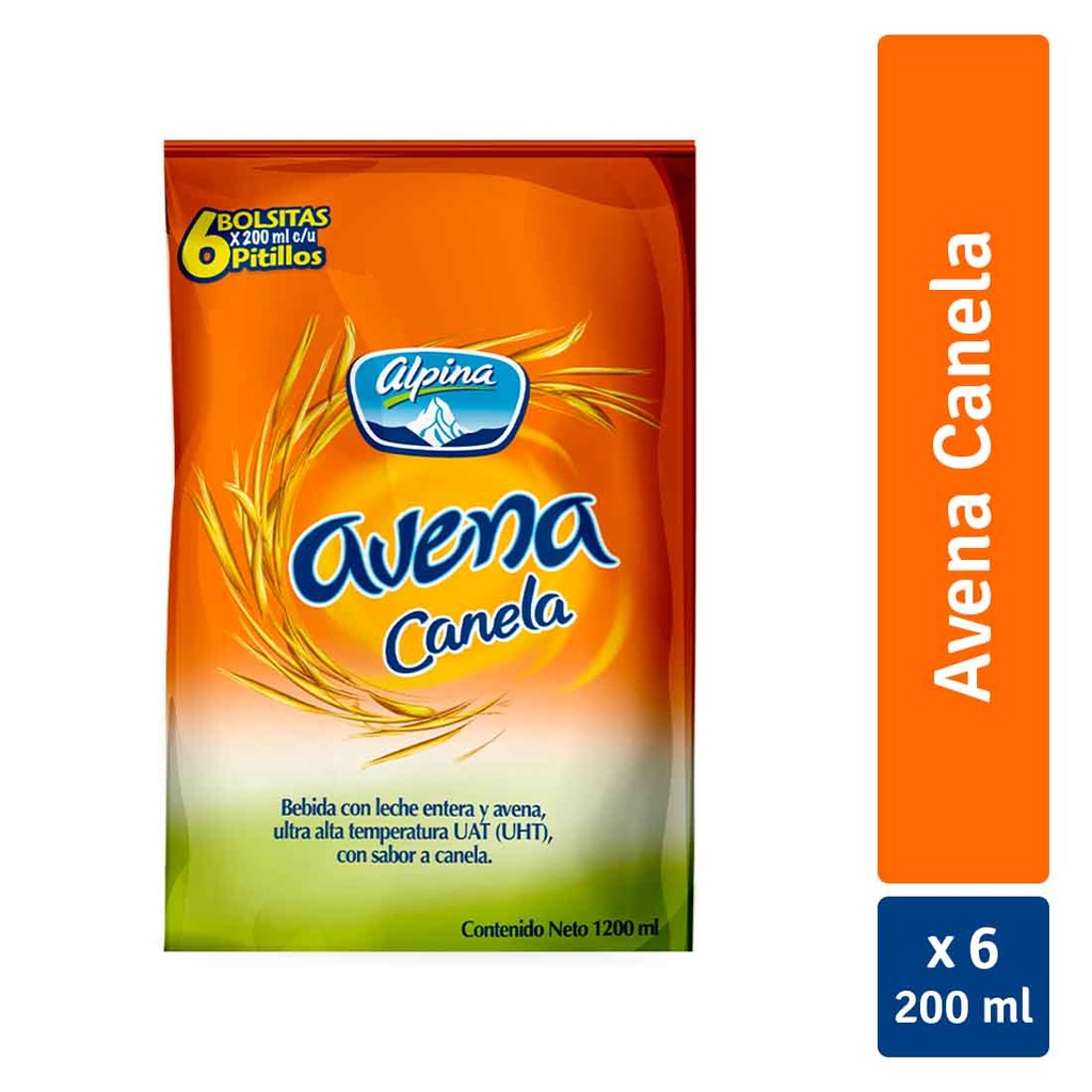 Avena Alpina Canela Bolsa 6 Unidades 1200Ml