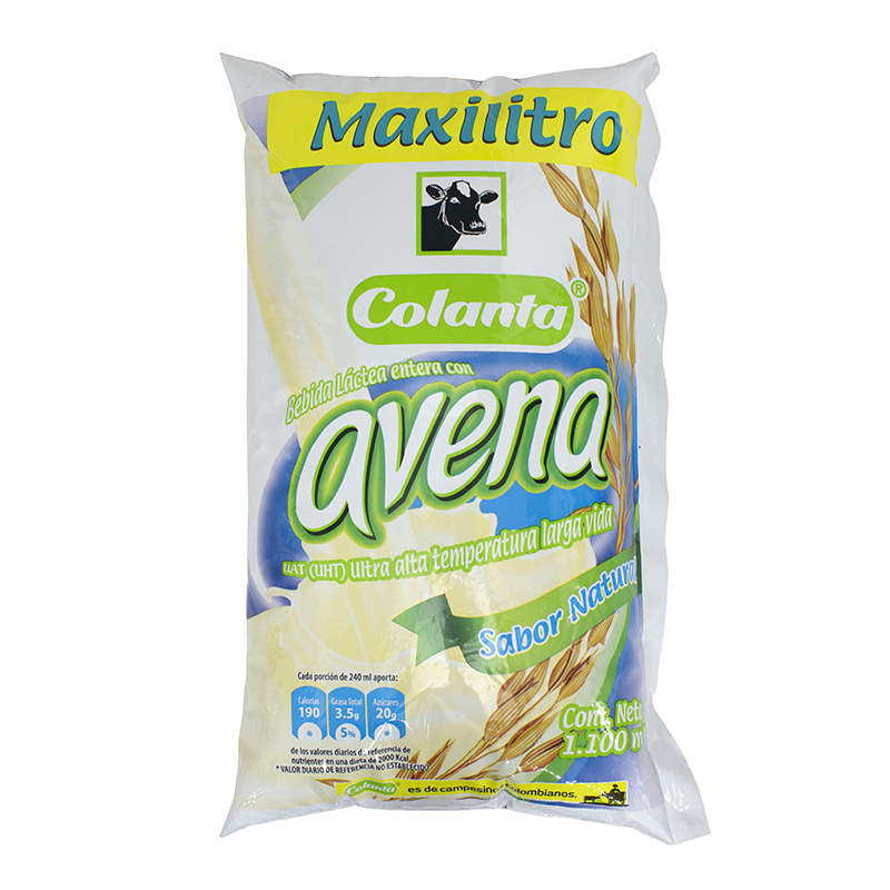 Avena Colanta Natural UHT  Bolsa 1100Ml