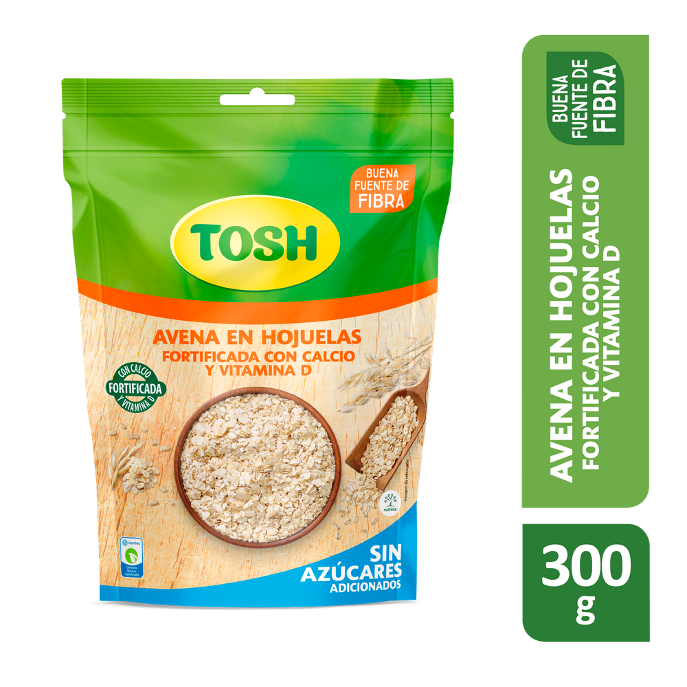 Avena En Hojuelas Tosh Fortificada Con Calcio Y Vitamina D 300Gr