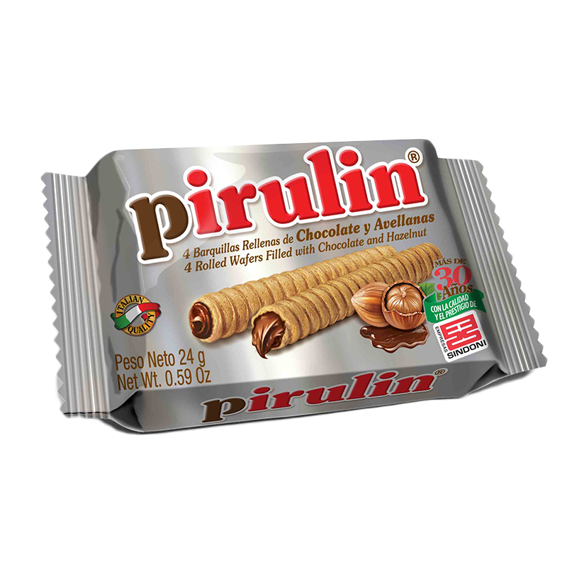 Barquillos Pirulin Chocolate Avellana 24Gr