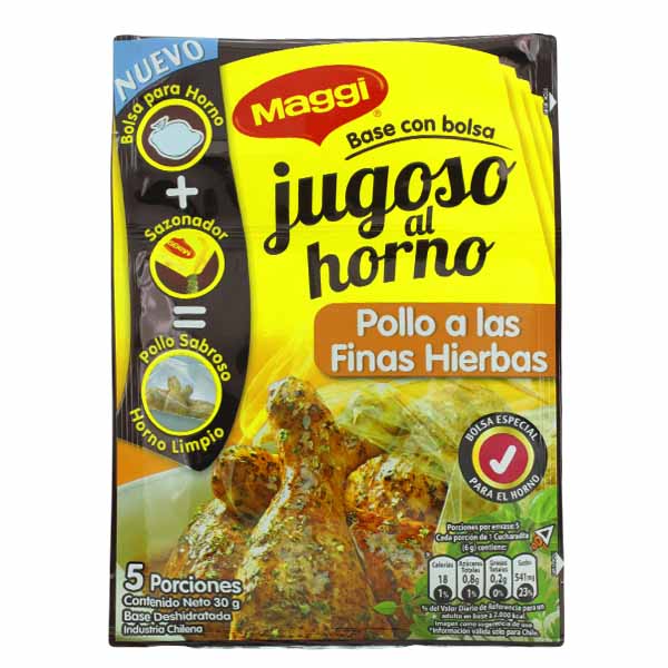 Base Jugoso Al Horno Maggi Pollo Finas Hierbas 30Gr