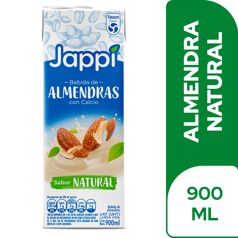 Bebida Almendra Jappi Natural Tetrapak 900Ml