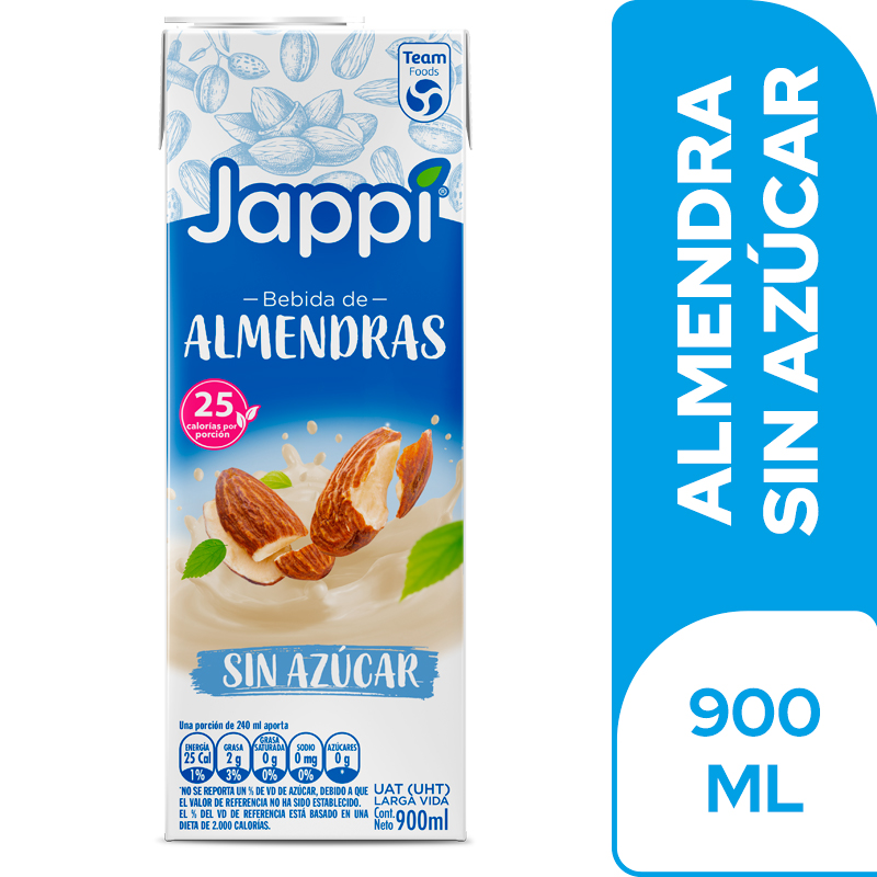 Bebida Almendra Jappi Sin Azucar Tetrapak 900Ml