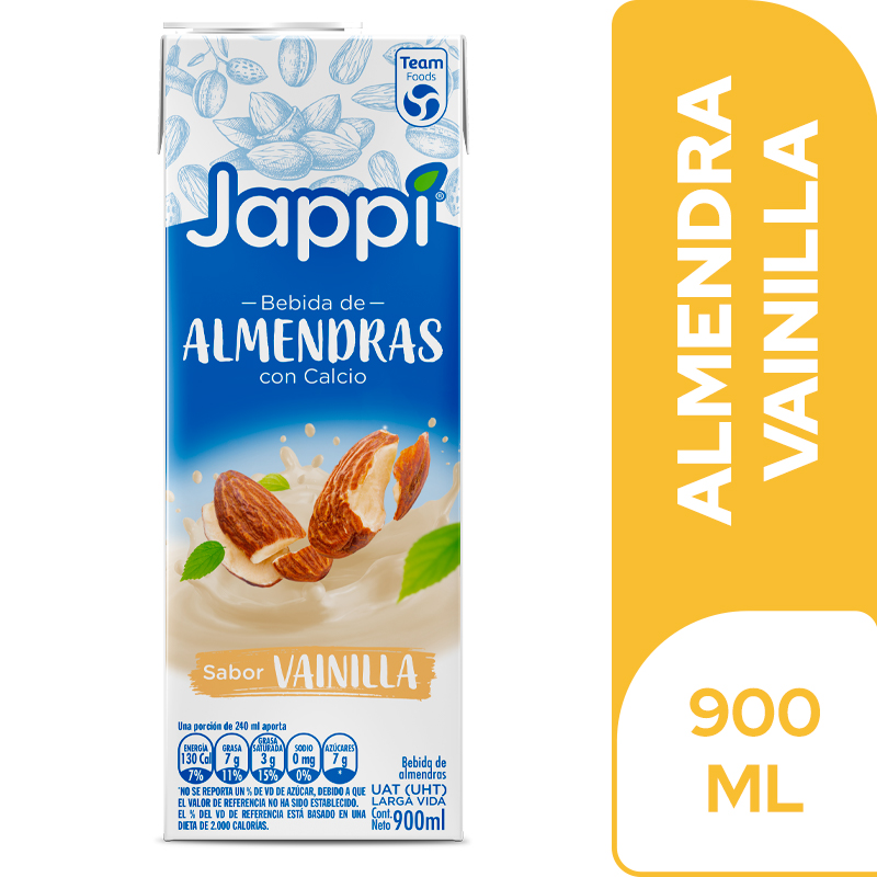 Bebida Almendra Jappi Vainilla Tetrapak 900Ml