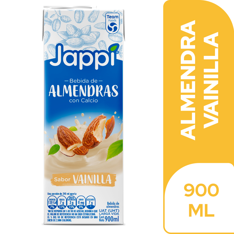 Bebida Almendra Jappi Vainilla Tetrapak 900Ml