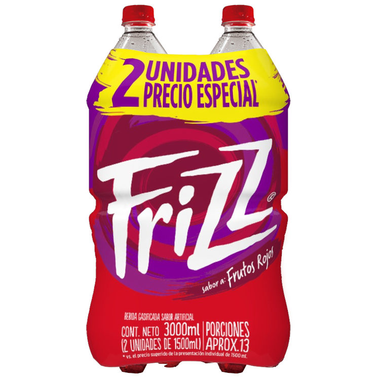 Bebida Gasificada Frizz Frutos Rojos 1500Ml 2 Unidades