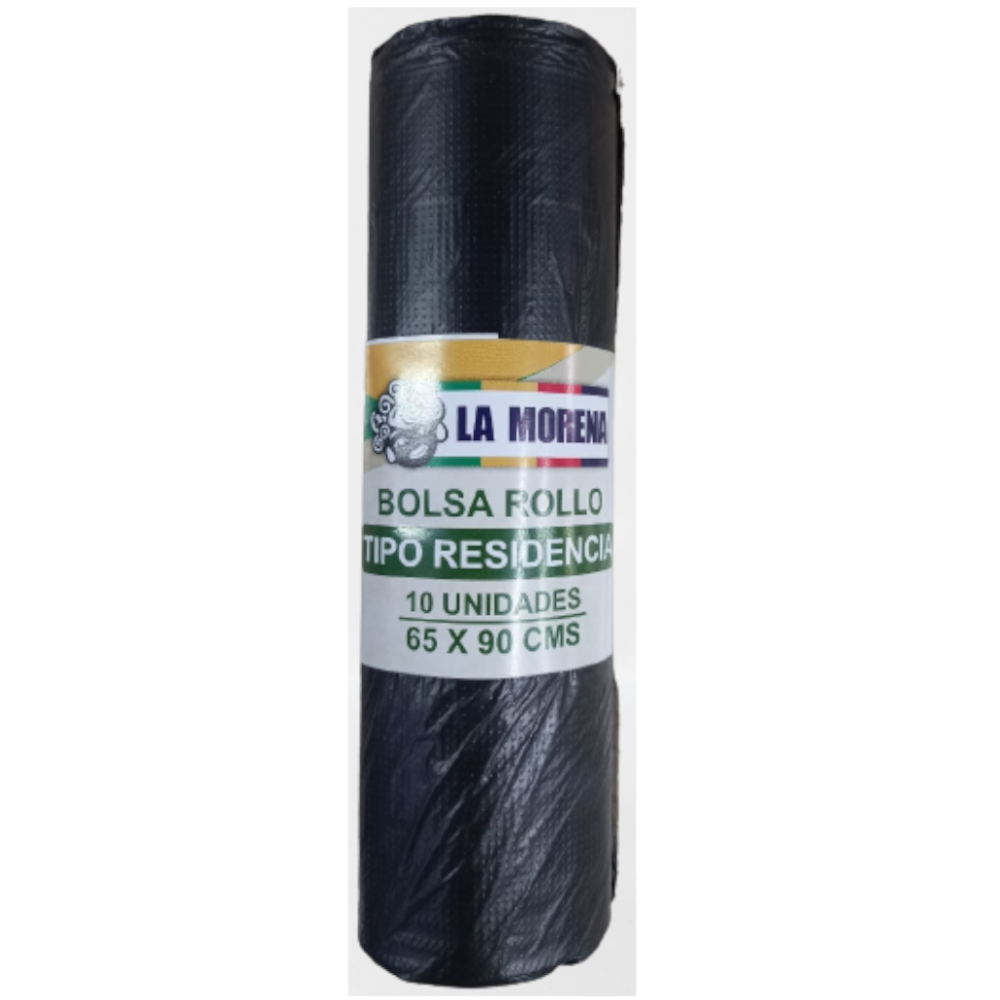 Bolsa Basura Negra 65X90Cm La Morena Color  Rollo 10 Unidades