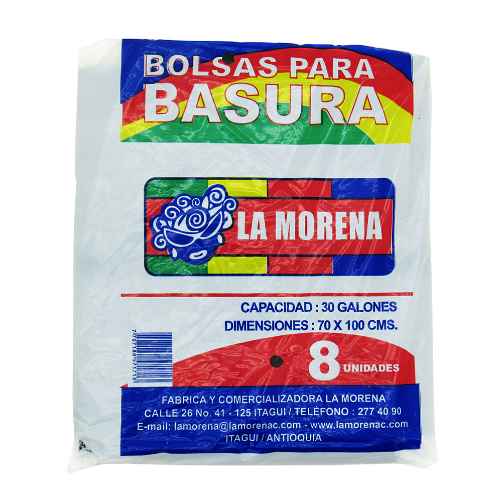 Bolsa Basura Negra La Morena 70X100Cm  8 Unidades