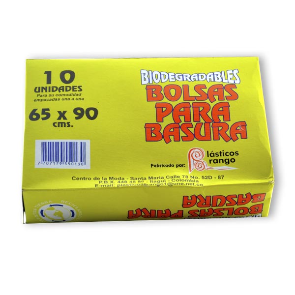 Bolsa Basura Negra Plásticos Arango Biodegradable 65X90 Caja 10 Unidades