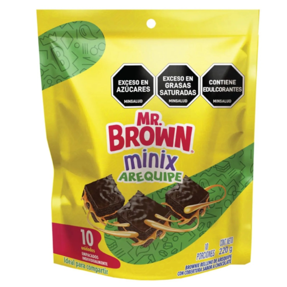Brownie Mr Brown Minix Bimbo Arequipe 10 Unidades 220Gr