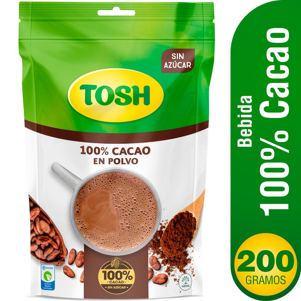 Cacao 100% En Polvo Tosh Sin Azúcar 200Gr