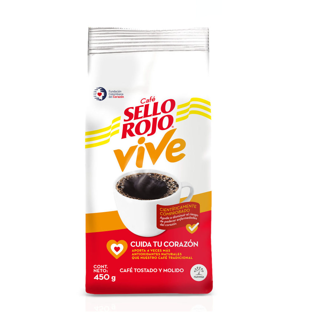 Cafe Sello Rojo Vive Corazon 450Gr