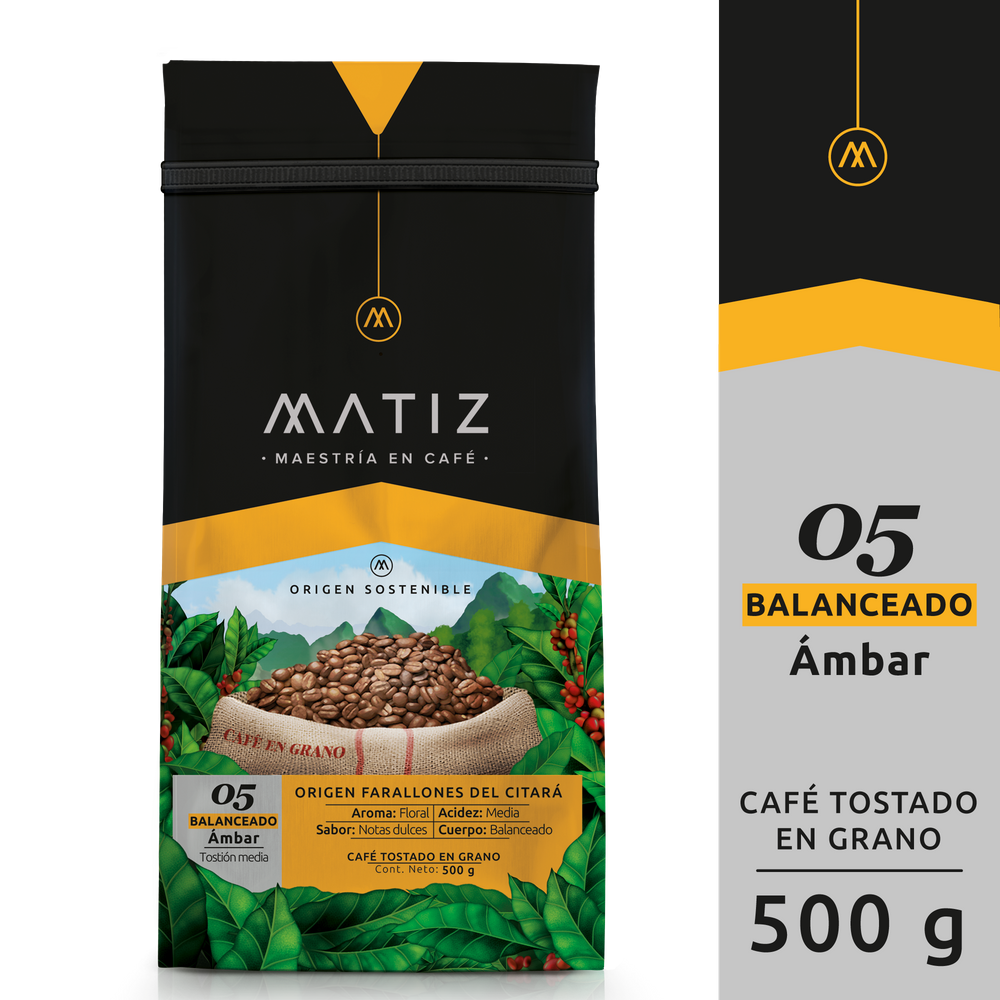 Café Matiz Balanceado Ámbar Grano Bolsa 500Gr