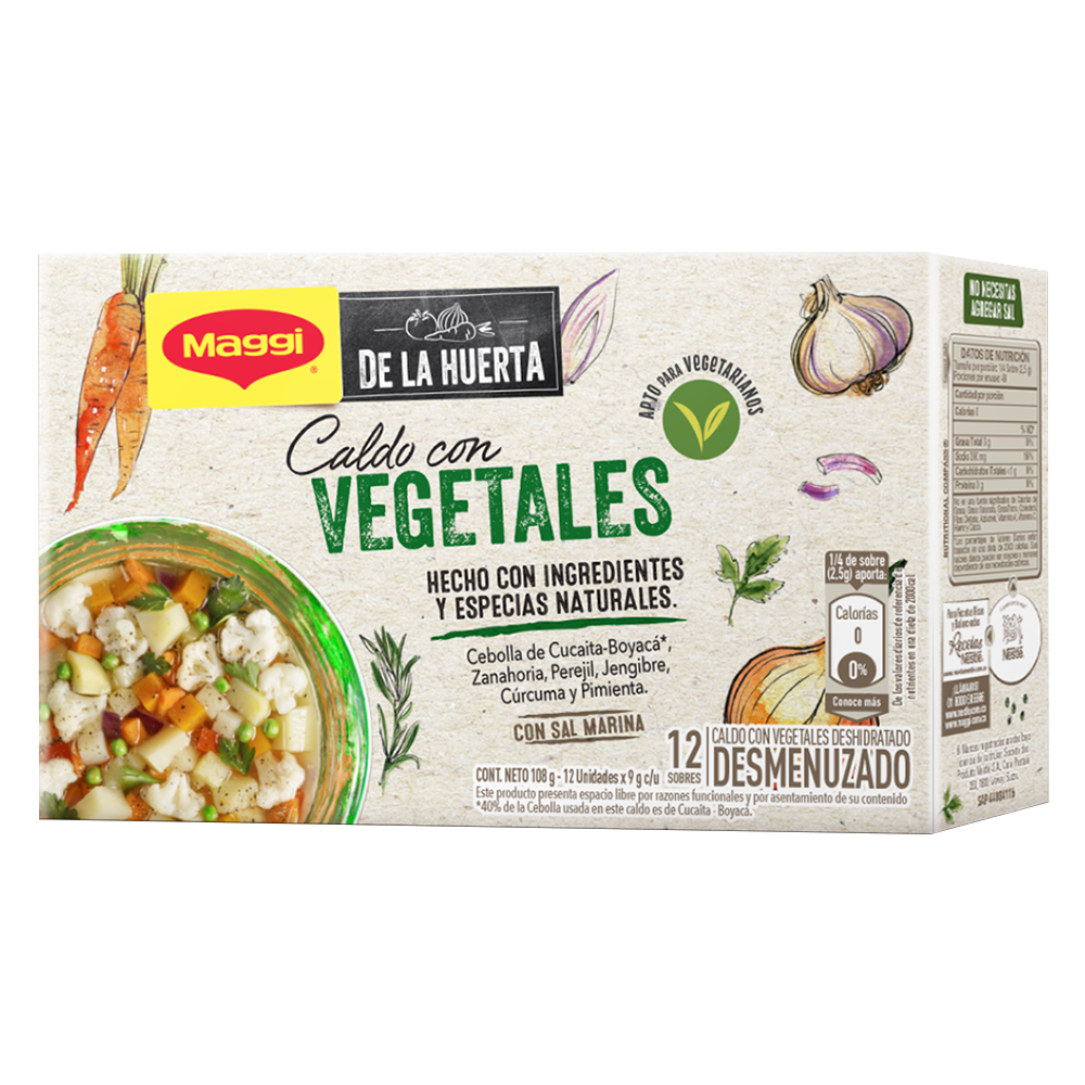 Caldo Con Vegetales Maggi De La Huerta 12 Sobres 108Gr