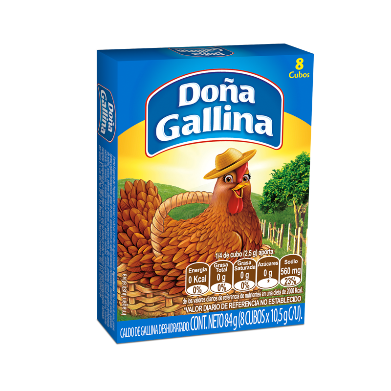 Caldo Doña Gallina Caja 8 Unidades 84Gr