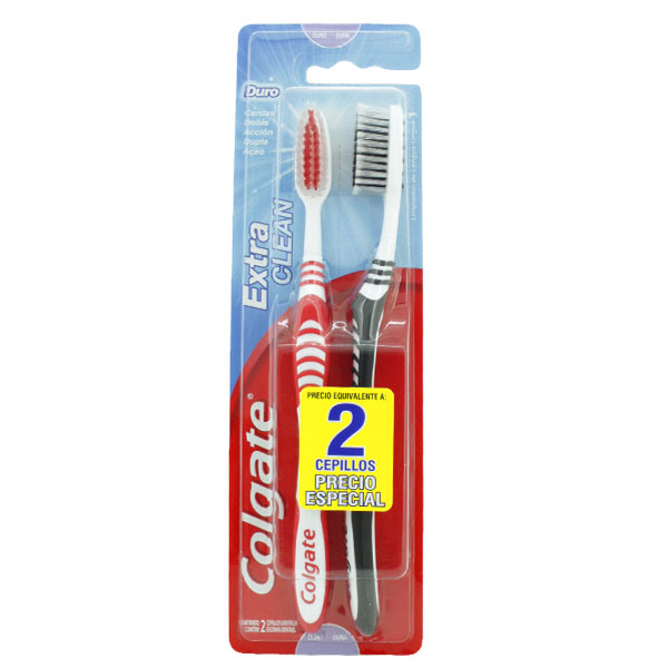 Cepillo Dental Colgate Extra Clean Duro 2 Unidades