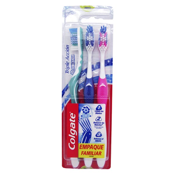 Cepillo Dental Colgate Triple Accion Blancura 3 Unidades