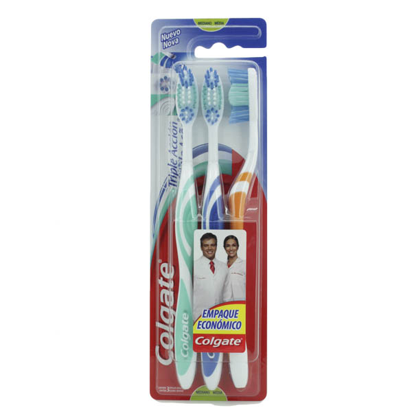 Cepillo Dental Colgate Triple Acción 3 Unidades Precio Especial