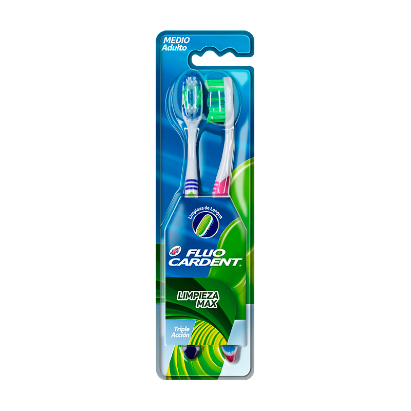 Cepillo Dental Fluocardent Limpia Max 2 Unidades