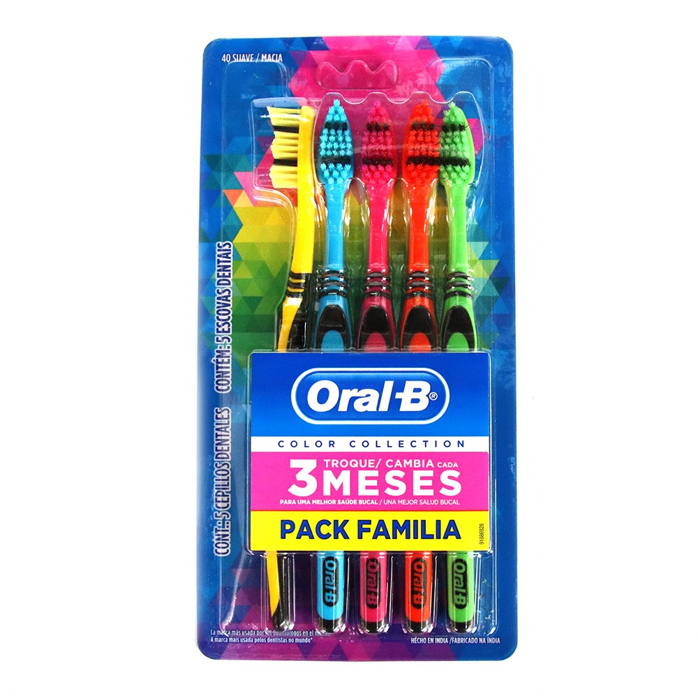 Cepillo Dental Oral-B Color Collection Suave 5 Unidades