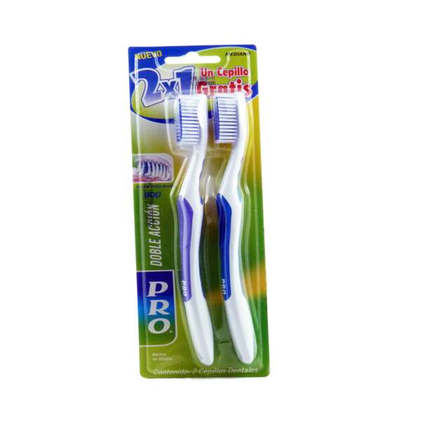Cepillo Dental Pro Doble Accion Medio Pague 1 Lleve 2
