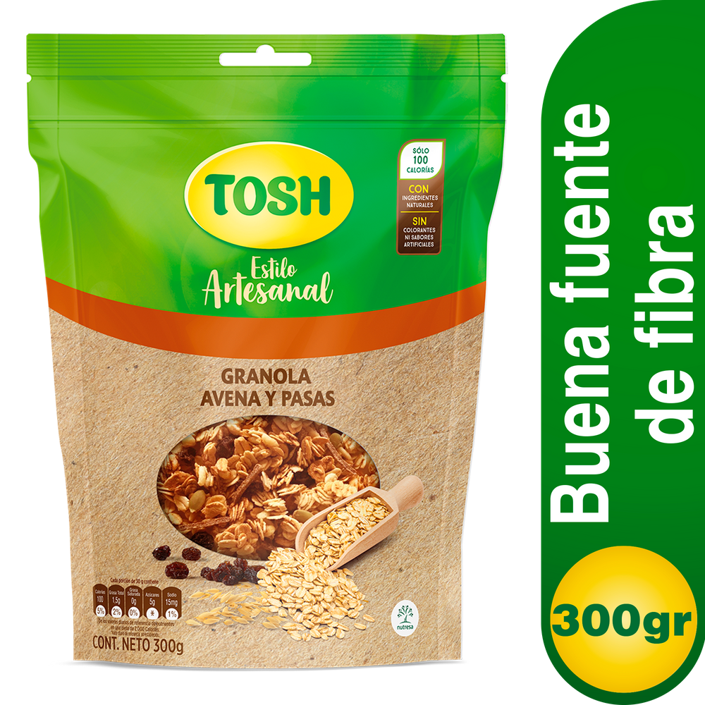 Cereal Tosh Artesanal Avena Pasas 300Gr