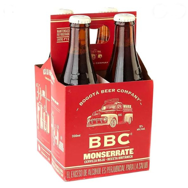 Cerveza BBC Monserrate Botella 4 Unidades 1320Cc