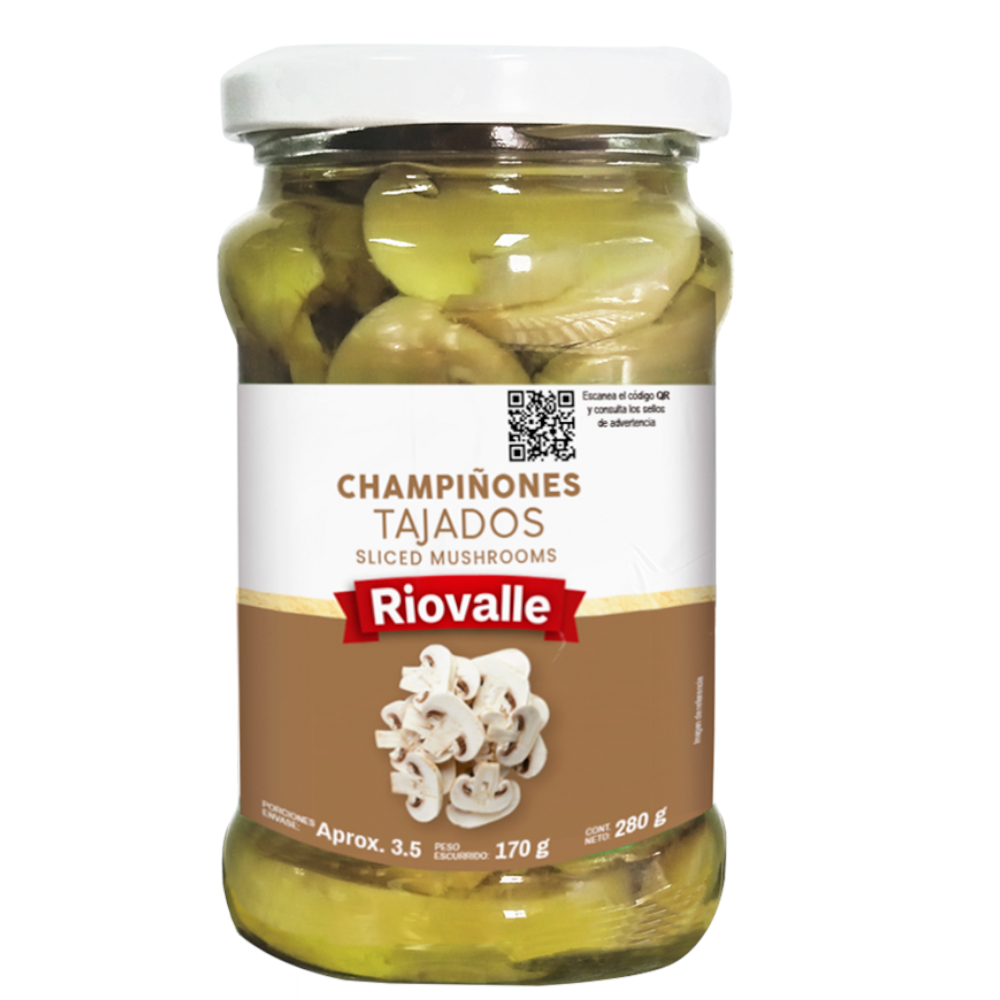 Champiñones Cortados Riovalle 280Gr