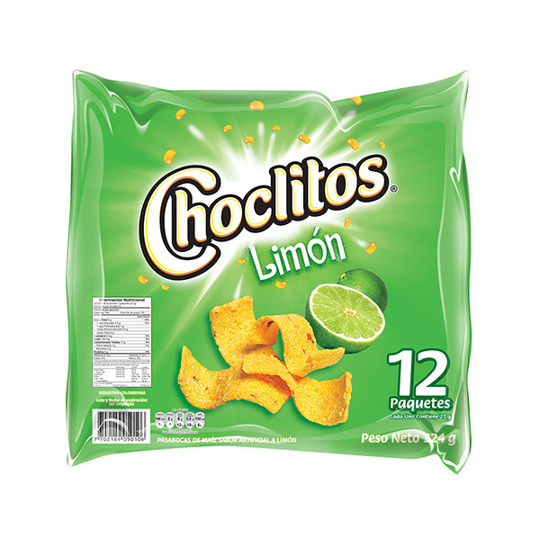 Choclitos Limón Paquete 12 Unidades 324Gr