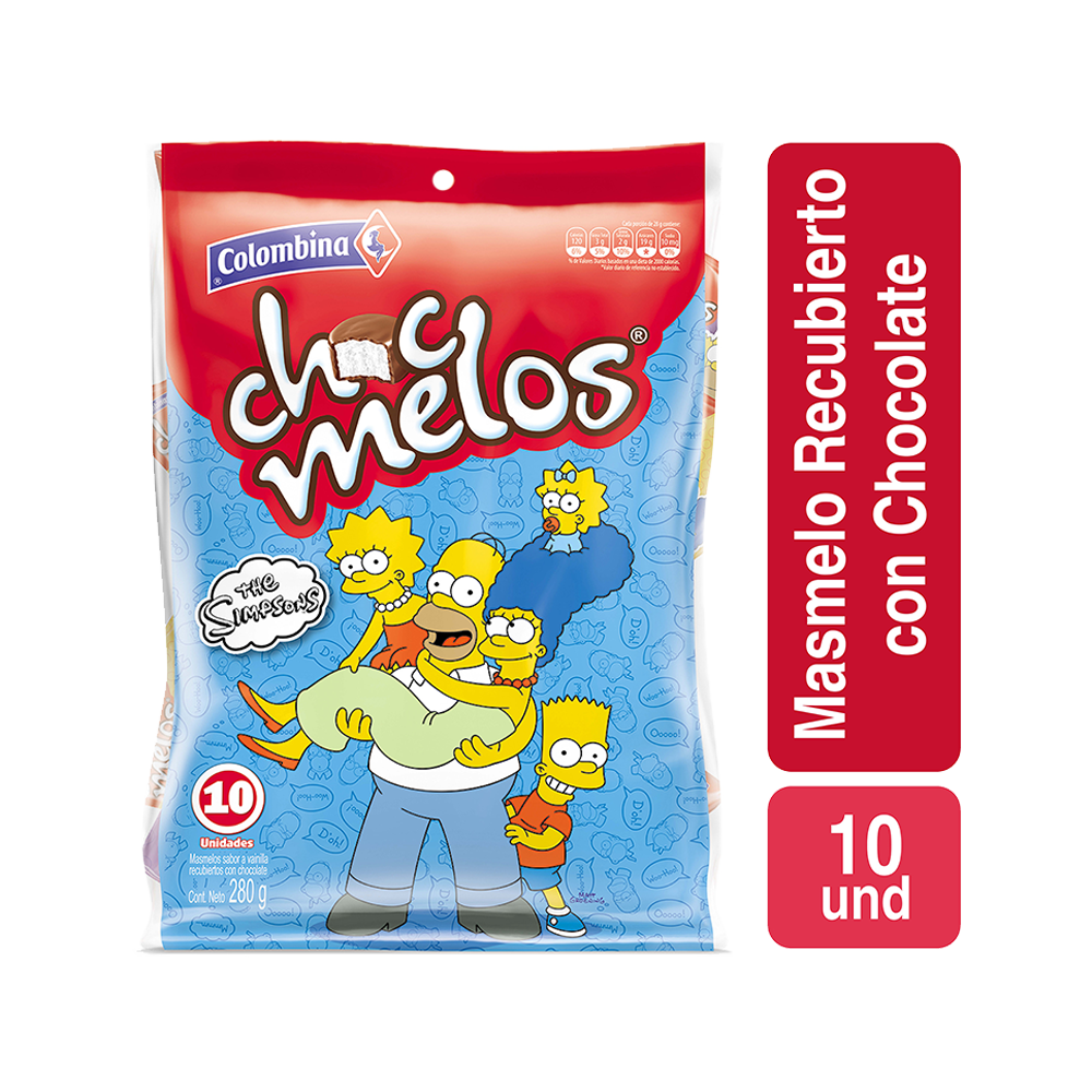 Chocmelos Simpsons 10 Unidades 280Gr