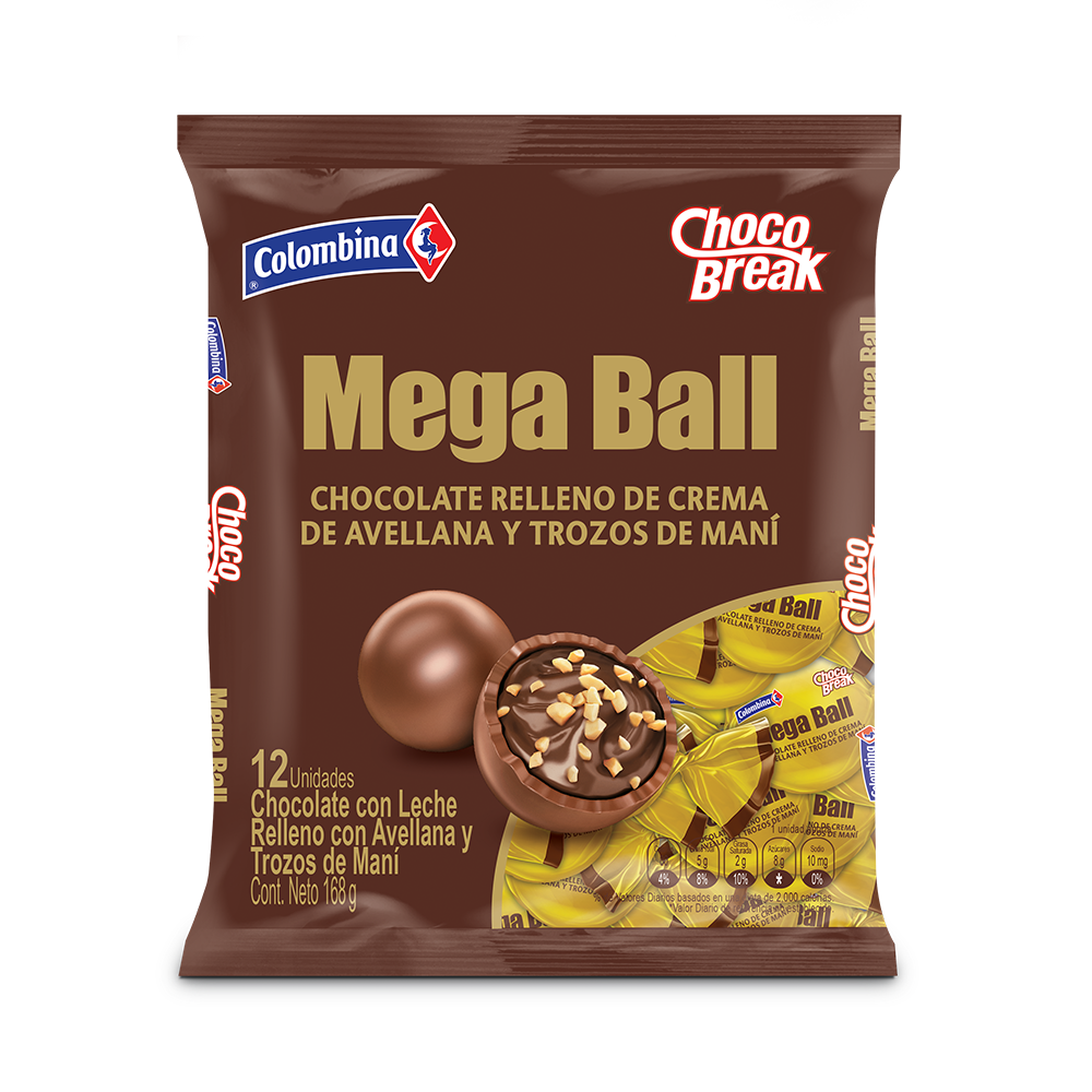 Chocobreak Mega Ball Bolsa 12 Unidades 168Gr