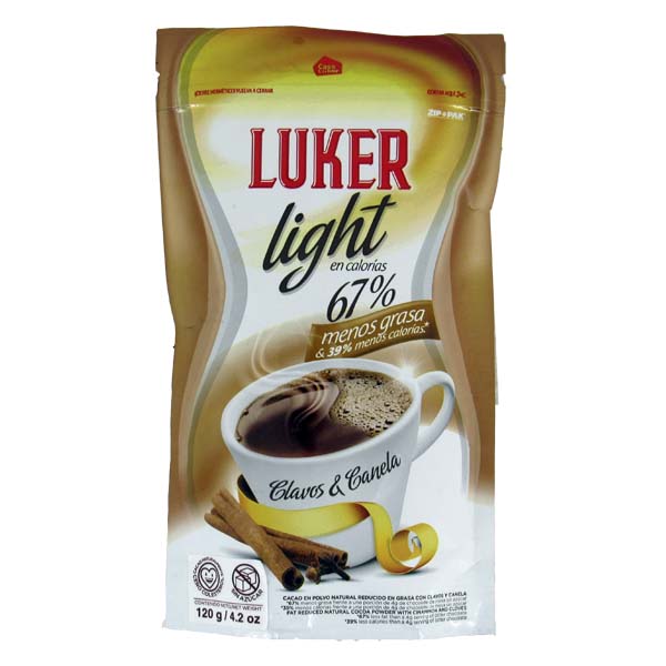 Chocolate Luker Light Polvo Clavos y Canela Bolsa 120Gr