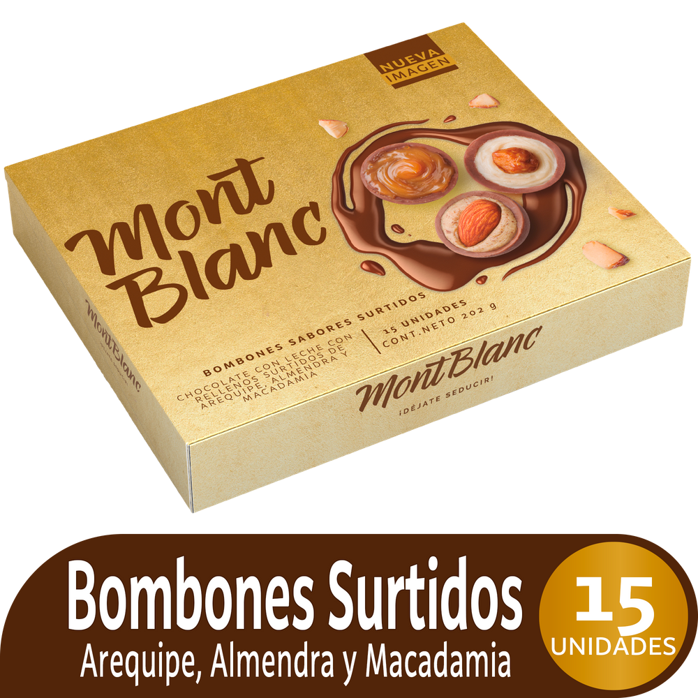 Chocolates  Montblanc Bombones Surtidos Estuche 15 Unidades 202Gr