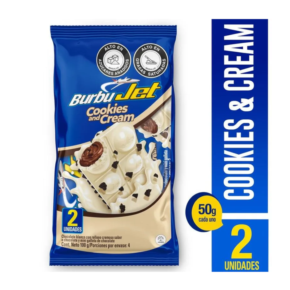 Chocolatina Jet Burbujet Cookies And Cream 2 Unidades 100Gr