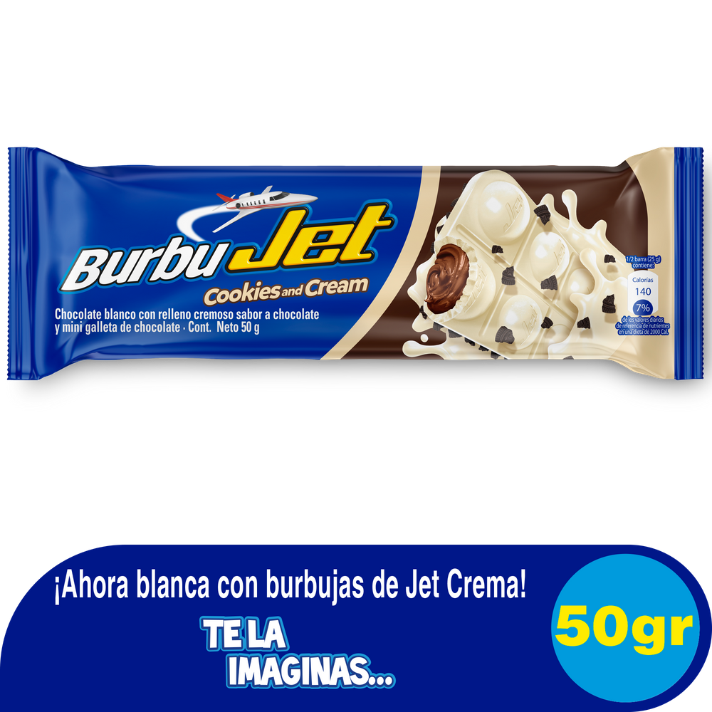 Chocolatina Jet Burbujet Cookies And Cream 50Gr