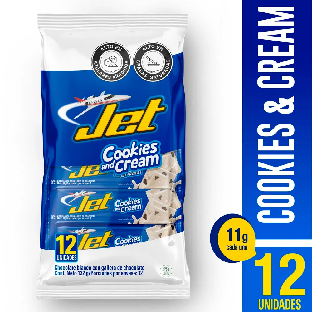 Chocolatina Jet Cookies&Cream 12 Unidades