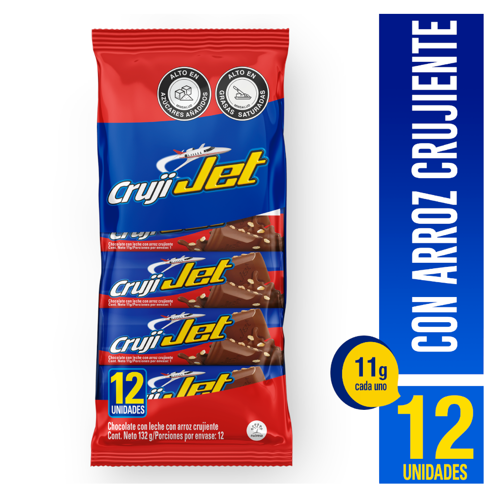Chocolatina CrujiJet 12 Unidades 132Gr