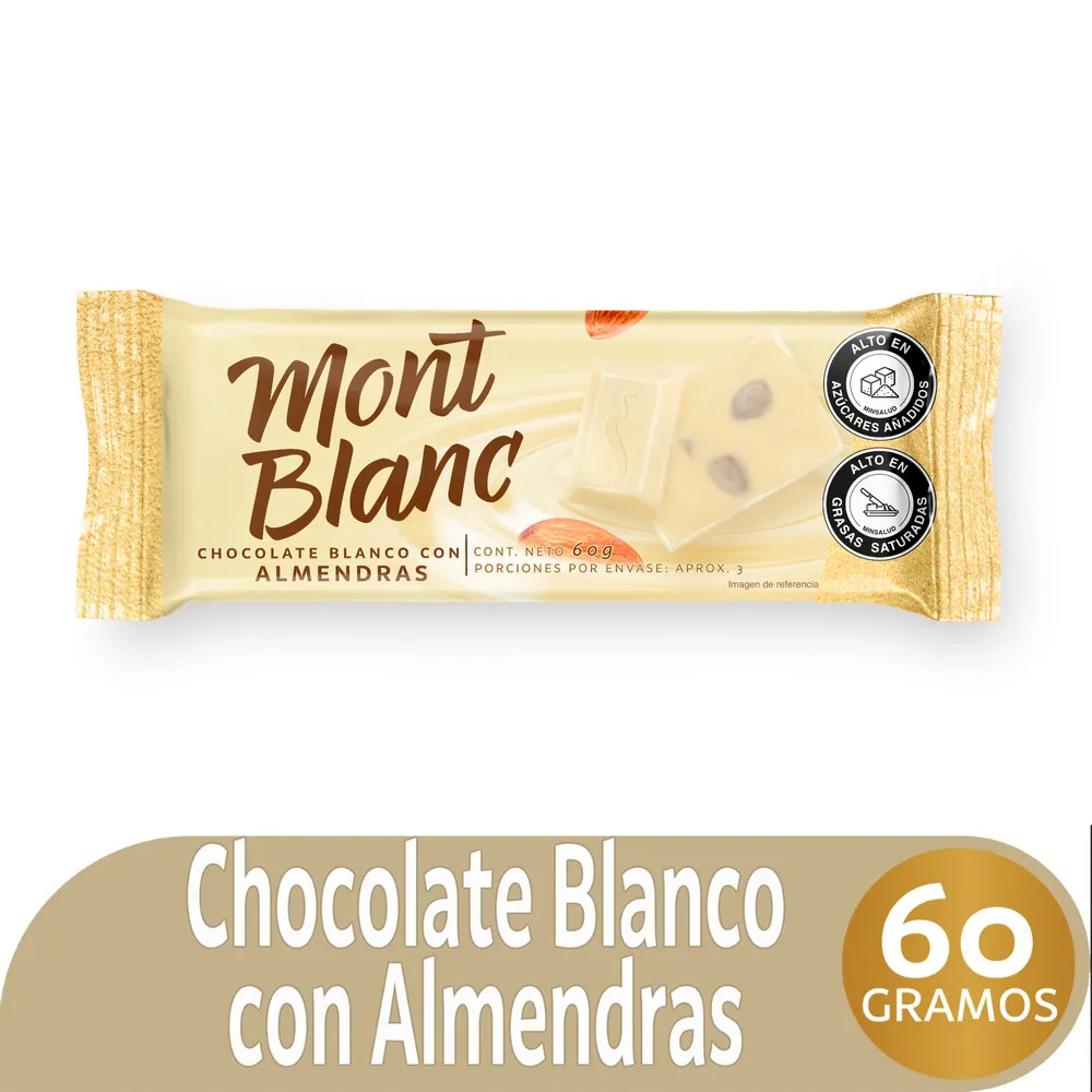 Chocolatina Montblanc Almendra Blanco 60Gr