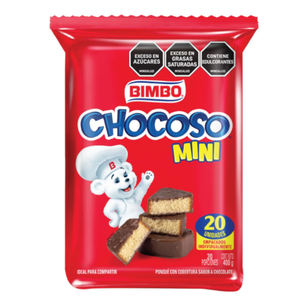 Chocoso Mini Bimbo 20 Unidades 400Gr