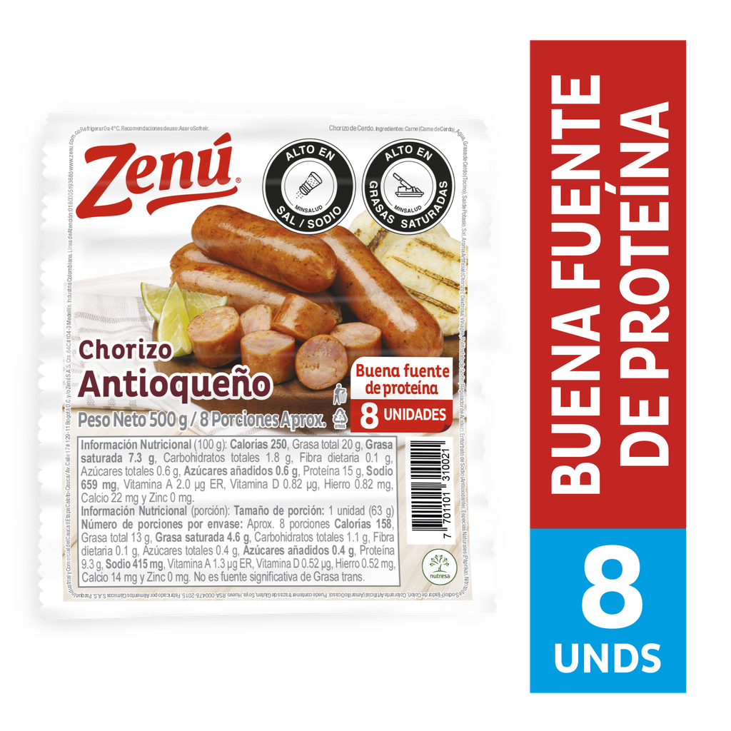 Chorizo Antioqueño Zenú 500Gr