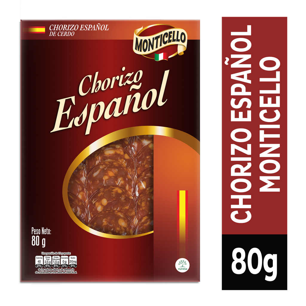 Chorizo Español Monticello 80Gr