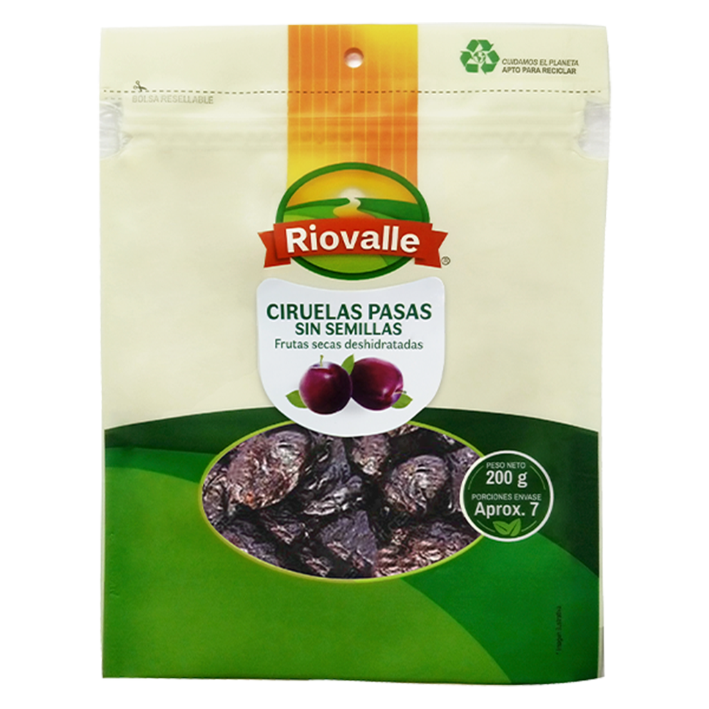 Ciruelas Pasas Sin Semilla Riovalle 200Gr