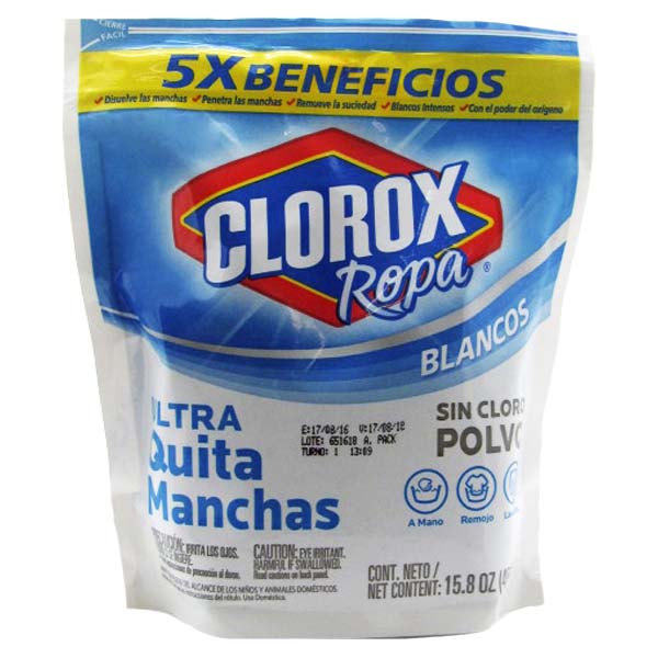 Clorox Ropa Blancos Quitamanchas Doypak 450Gr