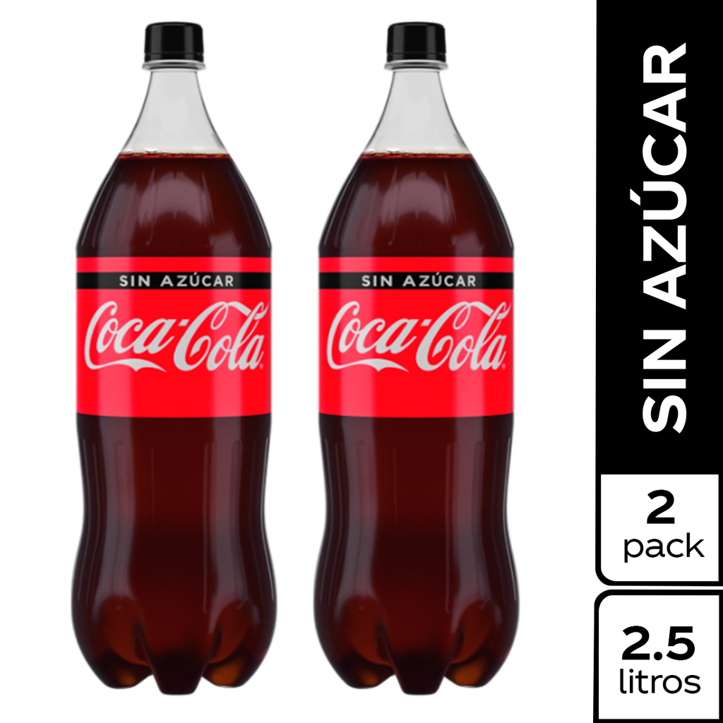 Coca Cola Sin Azúcar 2500Ml 2 Unidades Combo Ahorro